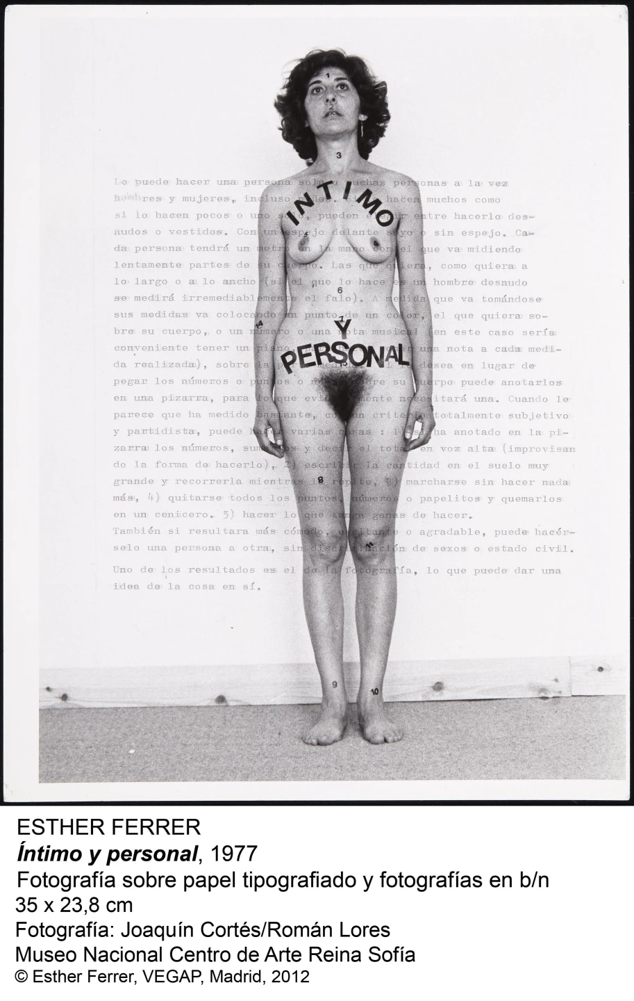 Esther Ferrer. Íntimo y personal, 1977