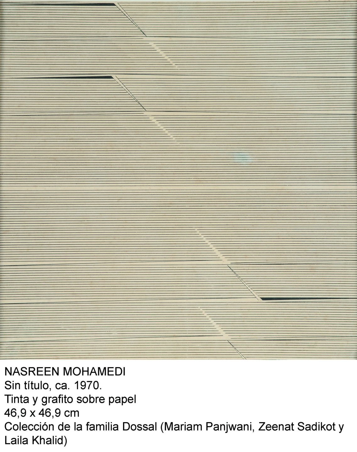 Nasreen Mohamedi Sin título, ca. 1970. Tinta gráfica sobre papel