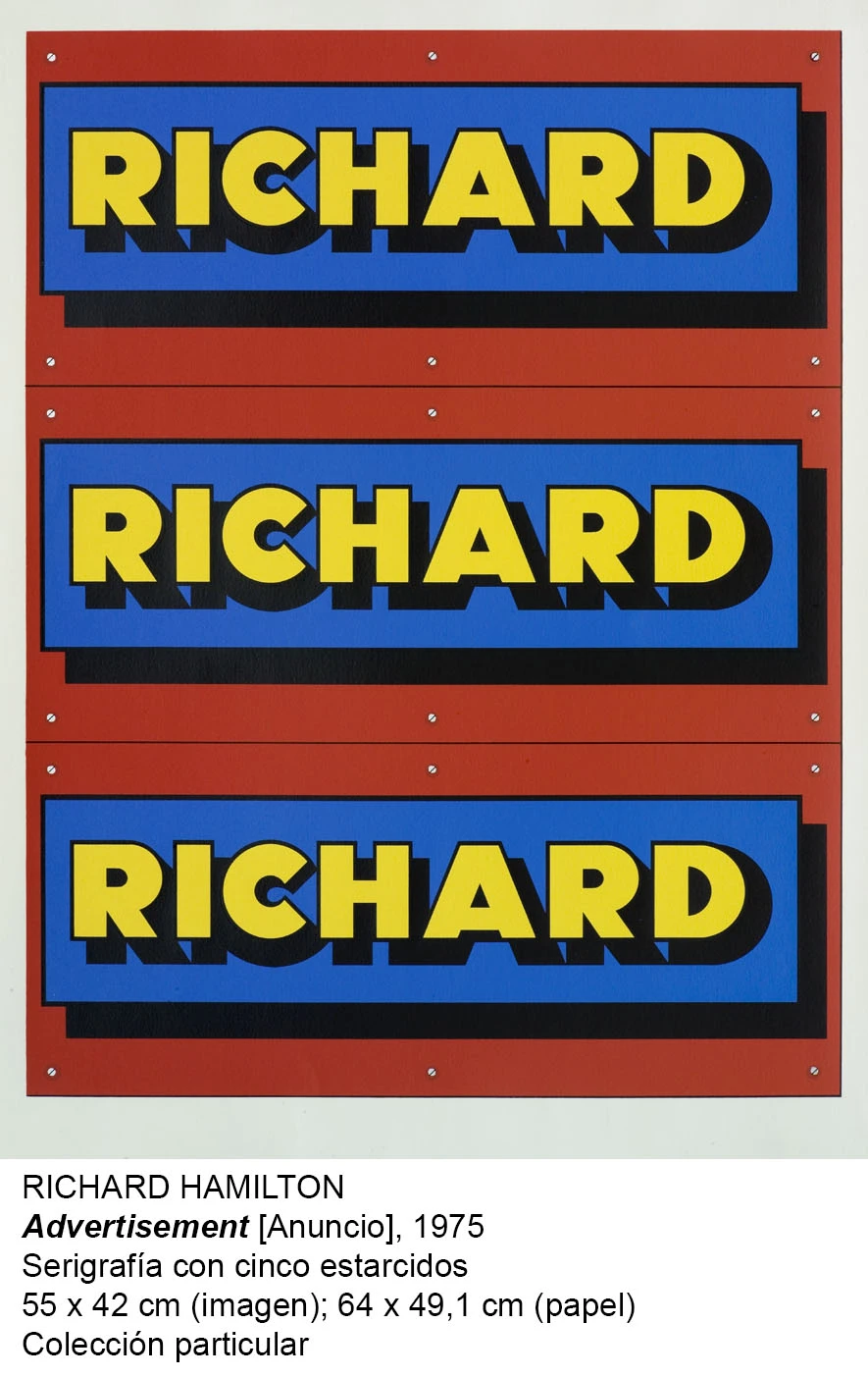 Richard Hamilton. Advertisement, 1975