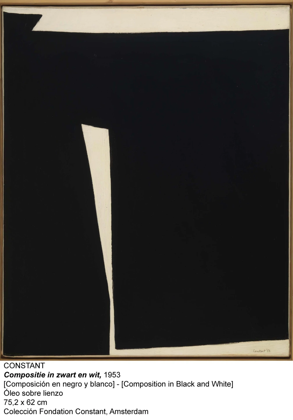 Composición en negro y blanco. Óleo sobre lienzo, 1953