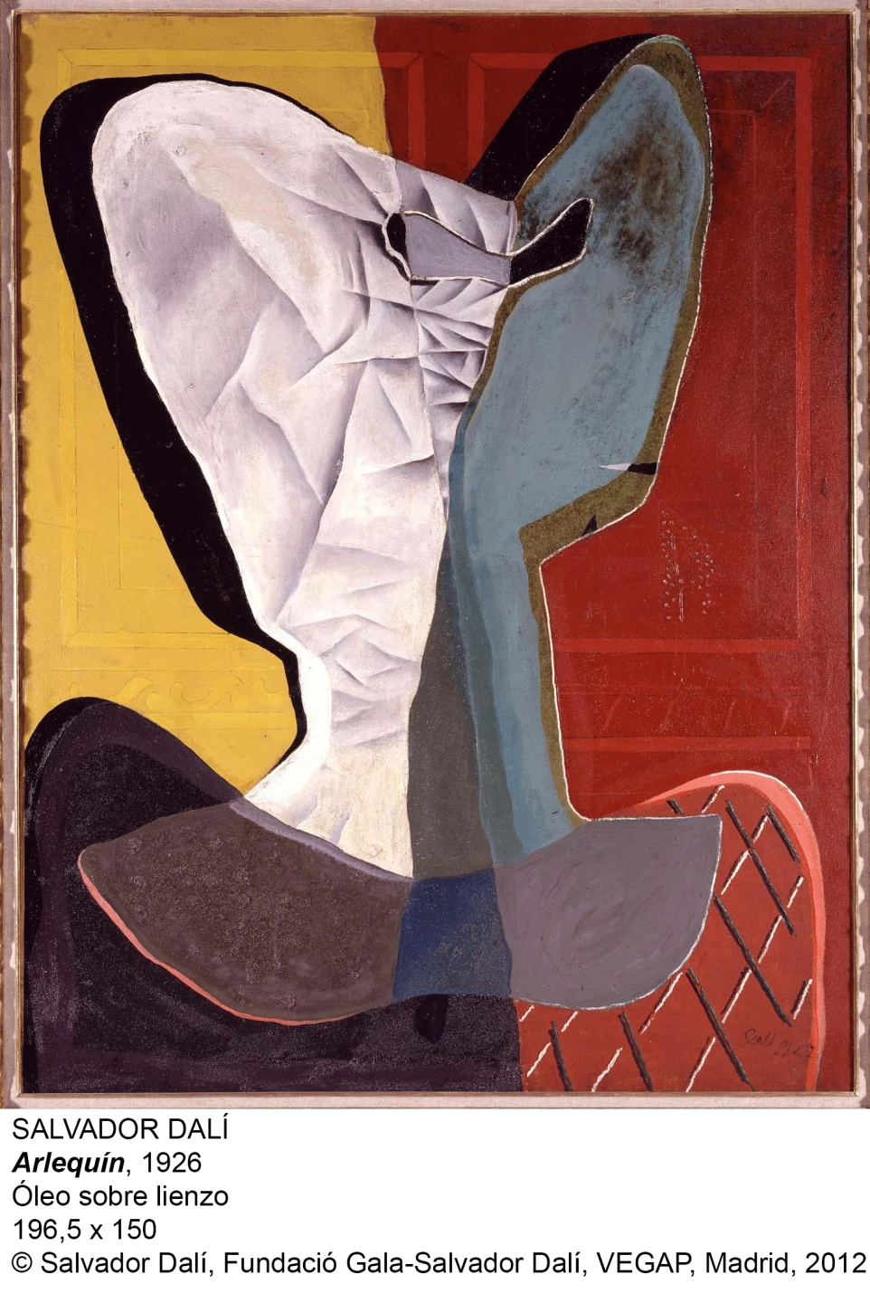 Salvador Dalí. Arlequín, 1926. Óleo sobre lienzo. 196,5 x 150 cm. © Salvador Dalí, Fundació Gala-Salvador Dalí, VEGAP, Madrid, 2012