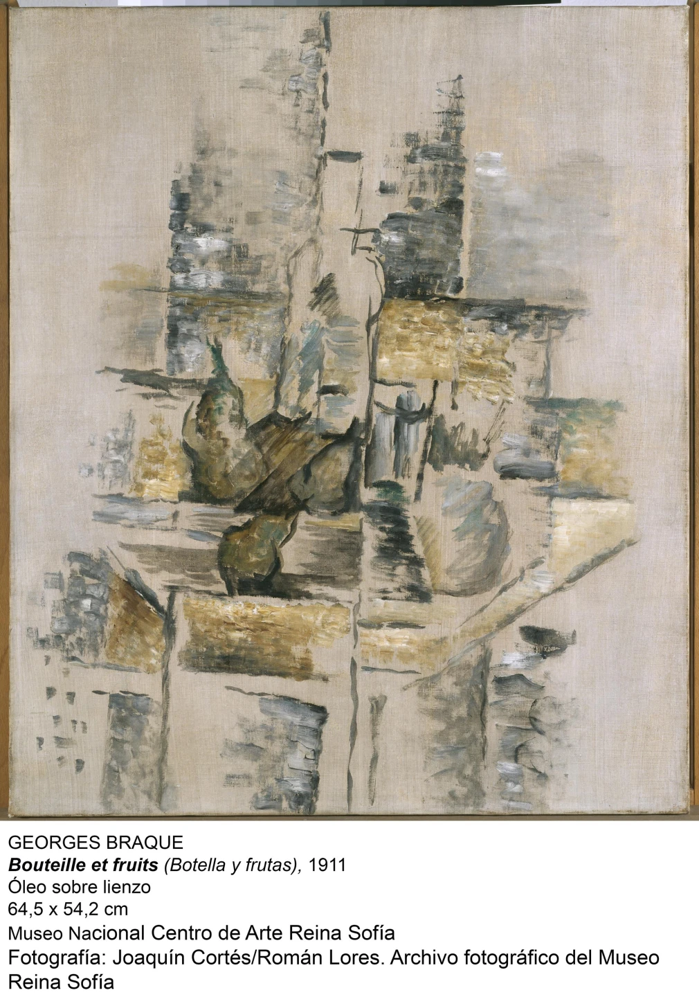 Botella y frutas (1911). Georges Braque