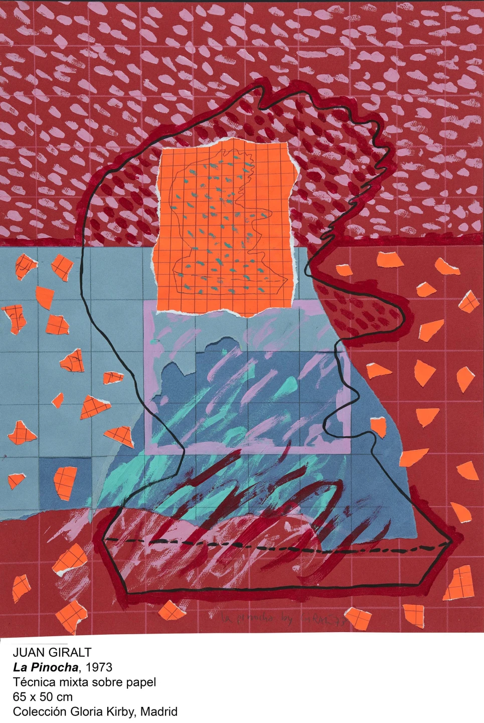 Juan Giralt. La pinocha. Técnica mixta sobre papel, 1973