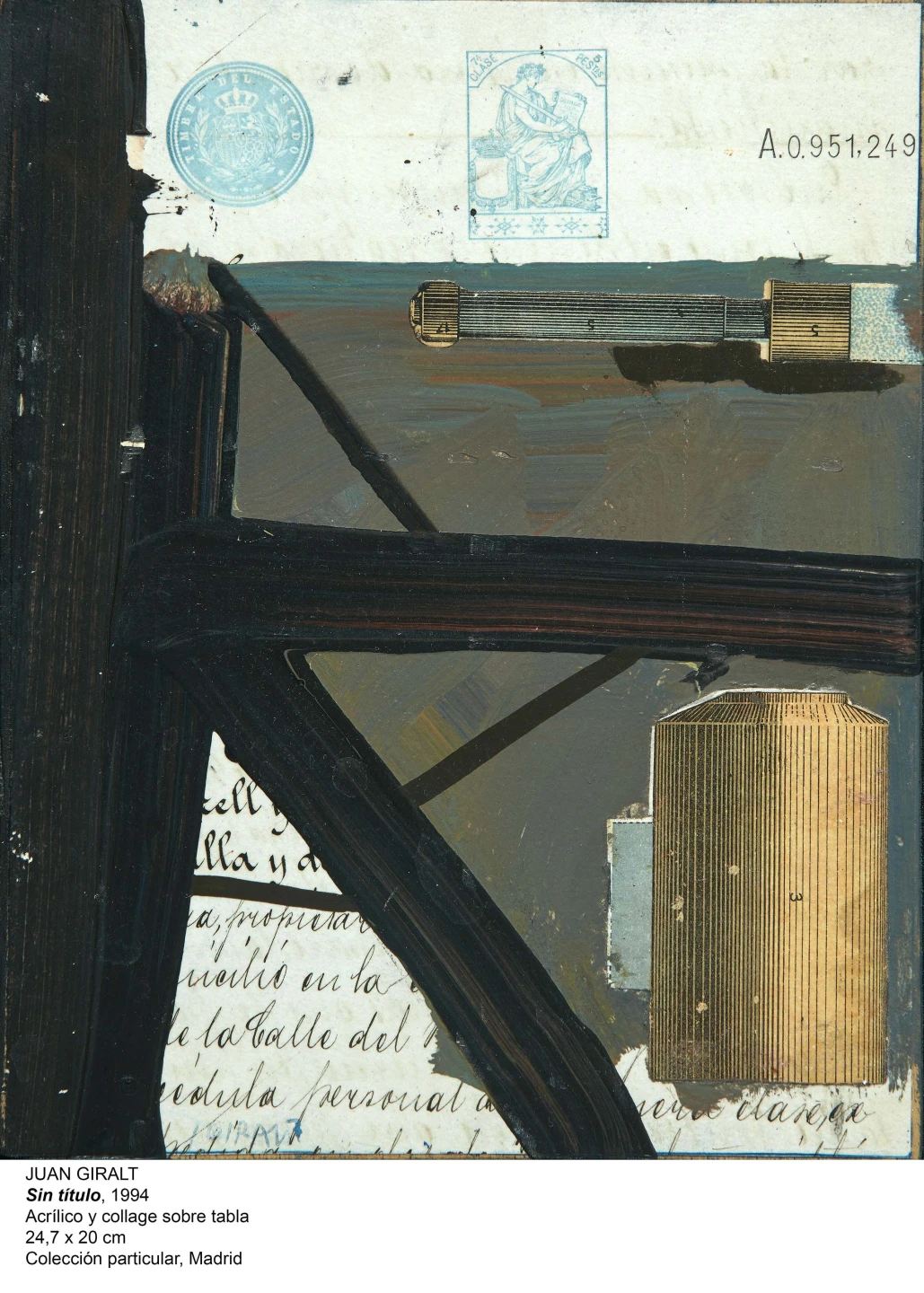 Juan Giralt. Sin título. Acrílico y collage sobre tabla, 1994