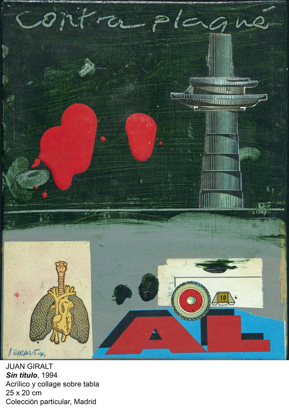 Juan Giralt. Sin título. Acrílico y collage sobre tabla, 1994