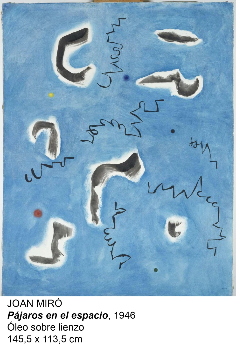 Joan Miró. Pájaros en el espacio, 1946. Óleo sobre lienzo. 145,5 x 113,5 cm