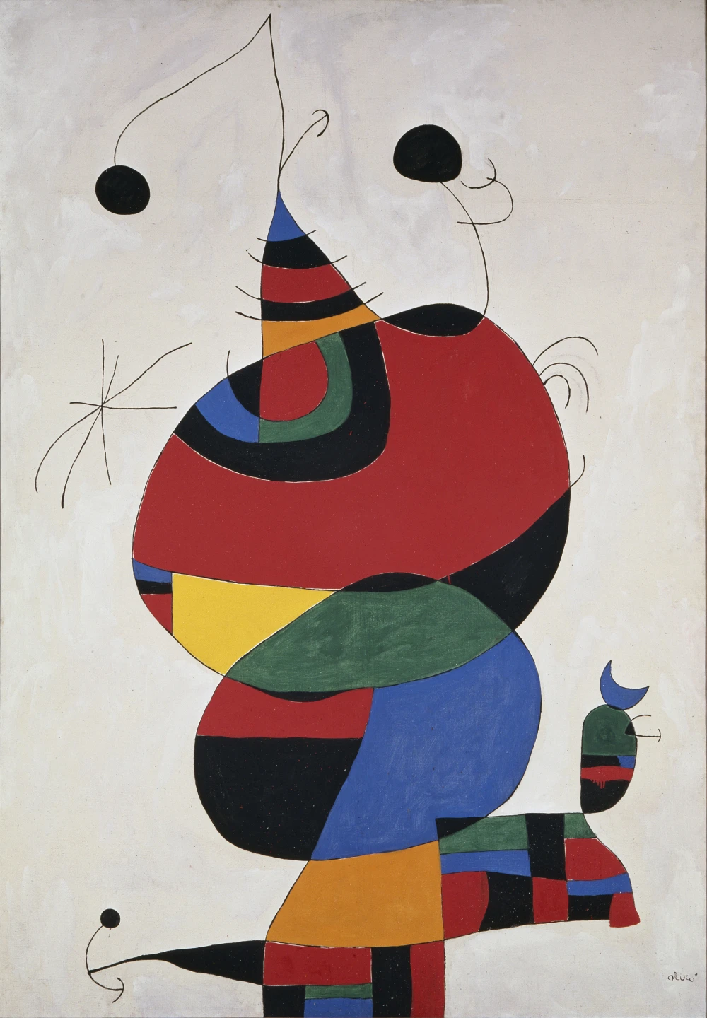 Miró. Mujer, pájaro, estrella. Homenaje a Pablo Picasso, 1973. Óleo sobre lienzo. 245 x 170 cm. Museo Nacional Centro de Arte Reina Sofía