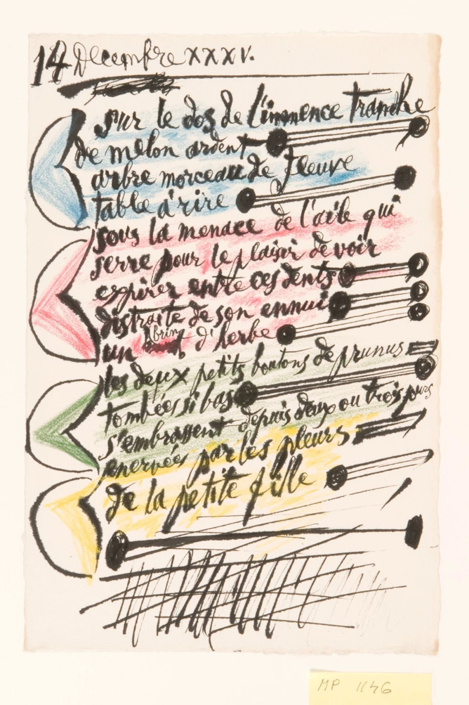 Pablo Picasso, Sur le dos de l’inmence tranche [En la parte posterior de la rebanada], 1935. © RMN-Grand Palais (Musée national Picasso-Paris) / Mathieu Rabeau © Successió Pablo Picasso, VEGAP, Madrid, 2023