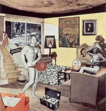 Richard Hamilton. Just what is it that makes today’s homes so different, so appealing? [¿Qué es lo que hace que las casas de hoy sean tan diferentes, tan atractivas?], 1956/1992. Collage. 26 x 25 cm. Colección particular. © R. Hamilton. All Rights Reserved, VEGAP, Madrid, 2014