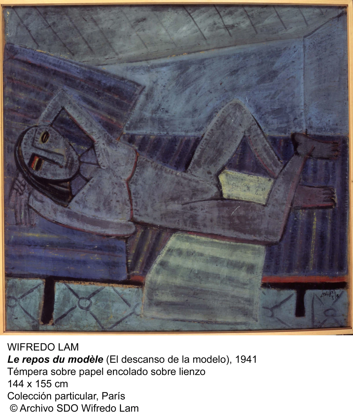 El descanso de la modelo. Wifredo Lam. 1941