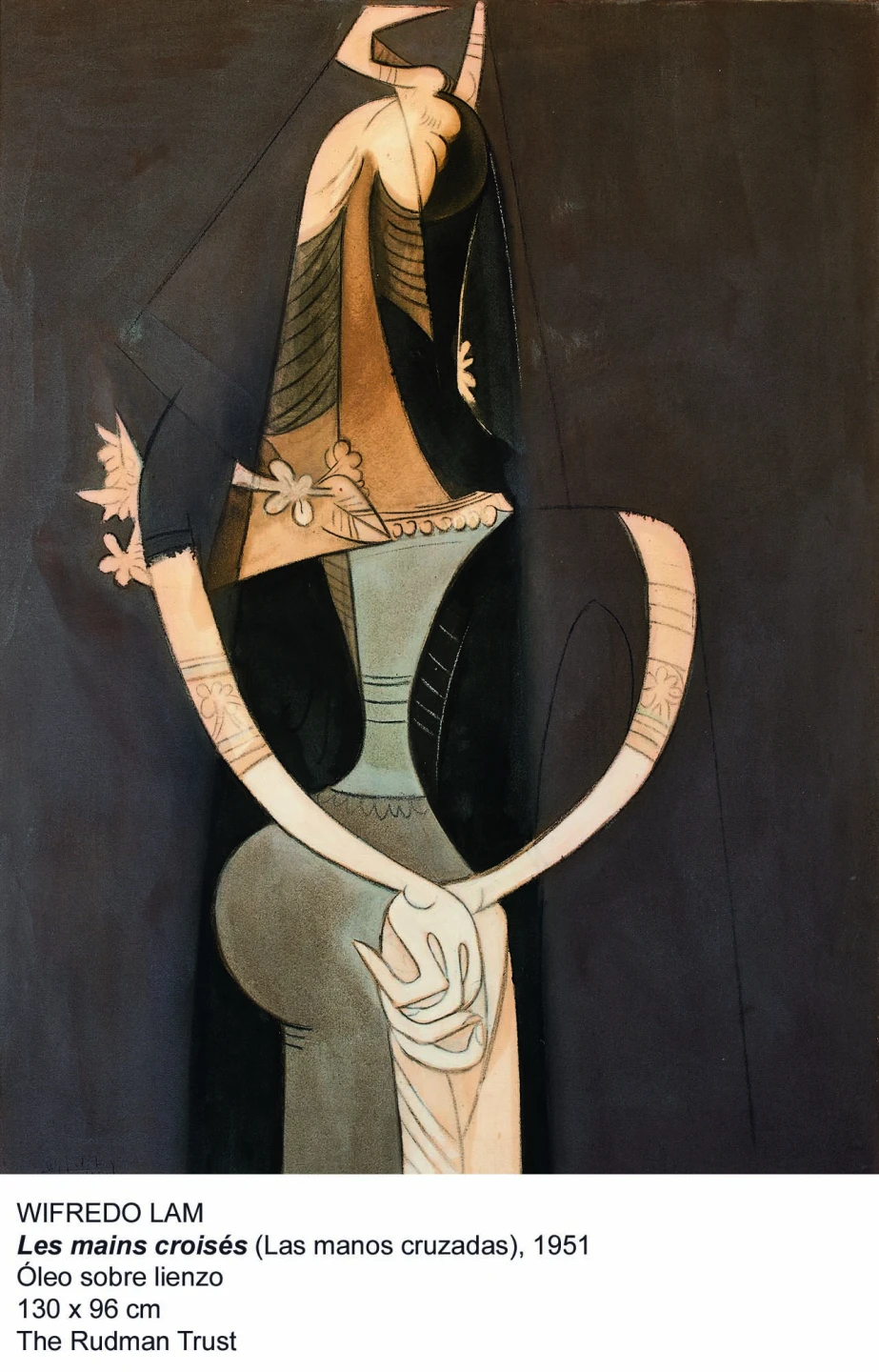 Las manos cruzadas. Wifredo Lam. 1951