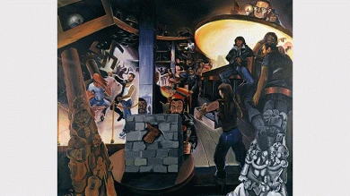 Jörg Immendorff. Café Deutschland I. Pintura, 1978. Herederos de Jörg Immendorff. Cortesía de Galerie Michael Werner, Colonia y Nueva York