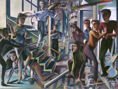 Guillermo Pérez Villalta, Escena. Personajes a la salida de un concierto de rock, 1979
