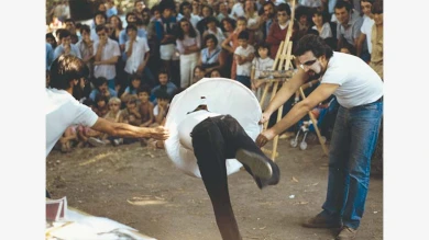 Colectivo Rompente en la I Festa Ceibe da Cultura, Romaría da Carballeira de San Roque en Vigo, 1979