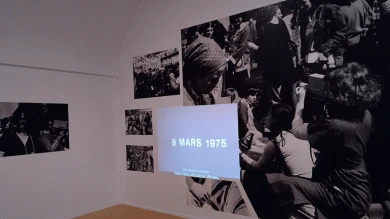 Vista de la exposición Musas insumisas. Delphine Seyrig y los colectivos de vídeo feminista en Francia en los 70 y 80, Museo Reina Sofía, Madrid