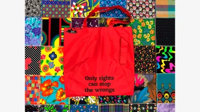 Materiales del proyecto Ombrelle Rosse, 2023. Fotografía: Lister Sartoria Sociale