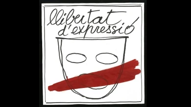 Fabià Puigserver, dibujo para la campaña “Llibertat d’expressió”, 1977. Centre de Documentació i Museu de les Arts Escèniques (MAE) del Institut del Teatre