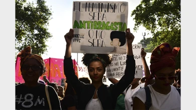 Mar Díaz. Manifestación del 8M, Buenos Aires, 2019