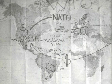 Brian Holmes. Movimientos de capital. Dibujo, 2005