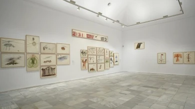 Vista de sala de la exposición Nancy Spero. Disidanzas, 2008