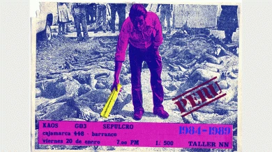 Taller NN. Cartel del concierto de la banda Kaos, 1989. Cortesía Archivo Alfredo Márquez