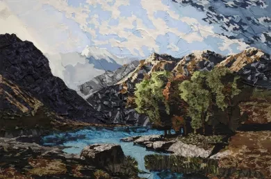 Mateo Maté, "Paisajes de siempre" 18 (Alexandre Calame: "Lago Leman", 1849), 2024