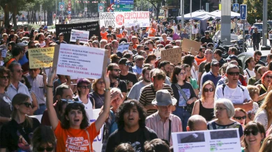 Manifestación Puerta del Ángel no se vende en Madrid, 30 de septiembre de 2023. Cortesía del Sindicato de Inquilinas e Inquilinos de Madrid