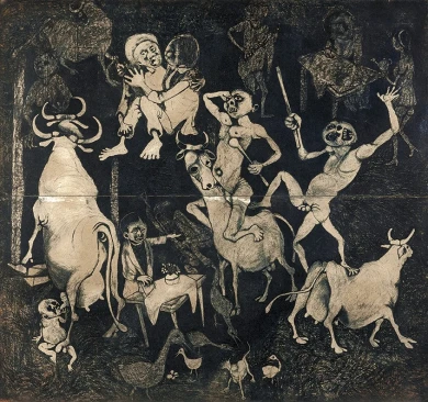 Dumile Feni, Guernica africano, 1967. ©Estate Dumile Feni and Dumile Feni Family Trust