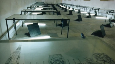 Vista de sala de la exposición. Espacios para la cultura, 1986