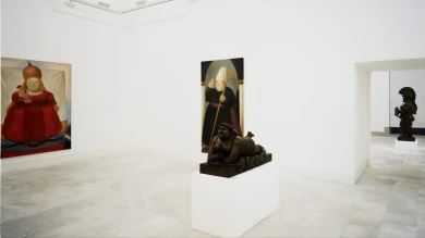 Vista de sala de la exposición. Fernando Botero: Pinturas. Dibujos. Esculturas, 1987