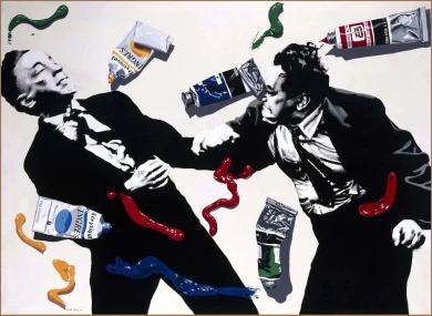 Equipo Crónica, Pintar es como golpear, 1972. Pintura. Colección Museo Nacional Centro de Arte Reina Sofía, Madrid