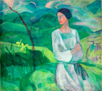 Jose Mª Ucelay. Neskatil-bat (una muchacha), 1922. Óleo sobre lienzo. Museo de Bellas Artes de Bilbao