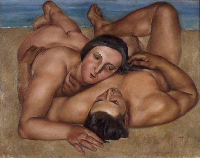 Josep de Togores. Couple à la plage (Pareja en la playa), 1922. Pintura. Colección Museo Nacional Centro de Arte Reina Sofía, Madrid