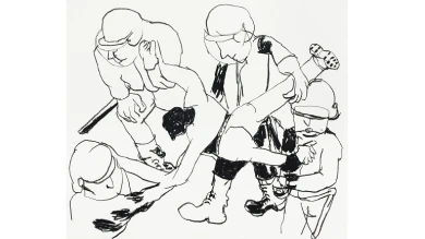 Anne-Marie Schneider. Sin título, 1996-1997. Carboncillo sobre papel. Fonds régional d&#039;Art contemporain Provence-Alpes-Côte d&#039;Azur. Inv: 2005.512