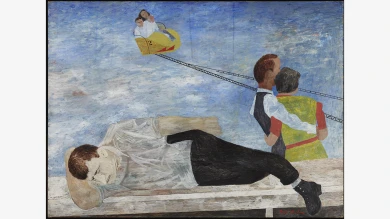 Ben Shahn, Carnival [Parque de atracciones], 1946. Museo Nacional Thyssen-Bornemisza, Madrid © Estate of Ben Shahn / VEGAP, Madrid, 2023