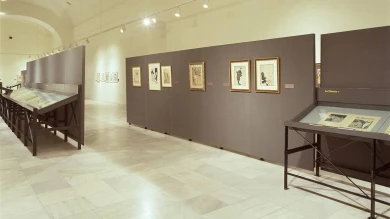 Vista de sala de la exposición. Juan Gris, dibujante de prensa: de Madrid a Montmartre, 2003