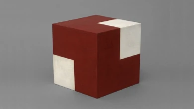 Willys de Castro. Objeto ativo (cubo vermelho/branco), 1962. Colección Patricia Phelps de Cisneros 
