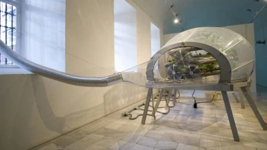 Vista de sala de la exposición. Máquinas y almas: arte digital y nuevos medios, 2008