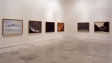 Vista de sala de la exposición. Nedko Solakov. Paisajes románticos con elementos ausentes, 2003