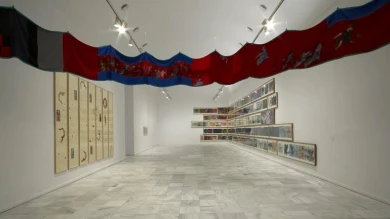 Vista de sala de la exposición. Nancy Spero. Disidanzas, 2008