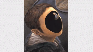 Tetsuya Ishida, Kiro [Viaje de regreso], 2003. Acrílico y óleo sobre lienzo, 45,5 x 38 cm. Colección particular, fotografía: Takemi Art Photos, cortesía Kyuryudo Art Publishing Co., Ltd. 