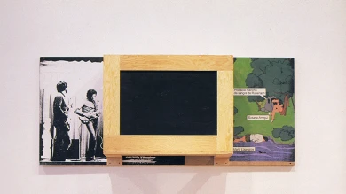 Txomin Badiola. Bañiland 6, 1990-1992. Painting, wood, construction, plastic and serigraphy. A. Trullenque Collection