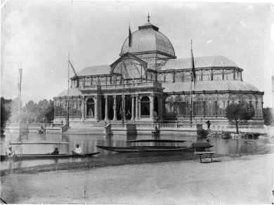 Vista del Palacio de Cristal, 1887. Biblioteca Nacional de España