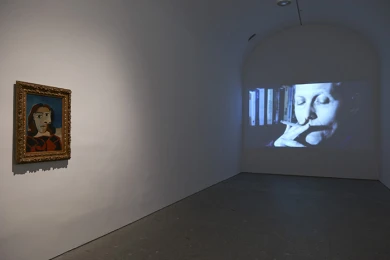 Vista de la exposición. Las biografías de Amos Gitai. 2014