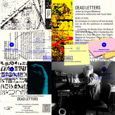 Agnès Pe, collage realizado a partir de imágenes de proyectos de Gregory Whitehead, 2023