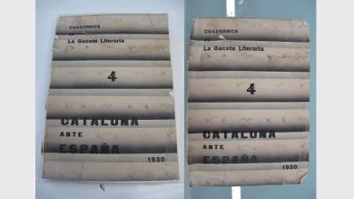 Después y antes del proceso de restauración de la revista Gaceta literaria