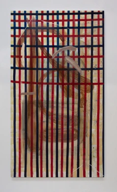 Juan Uslé, Mi-Mon (Miró versus Mondrian), 1992. Vinílico, dispersión y pigmento seco sobre lienzo. Colección Uslé-Civera © Juan Uslé, VEGAP, Madrid, 2026