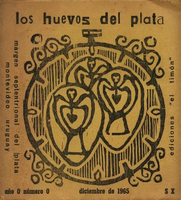 Cubierta de Los Huevos del Plata, nº 0, diciembre de 1965. Archivo Clemente Padín (UDELAR, Montevideo)