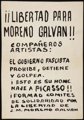 Cartel ¡¡Libertad para Moreno Galván!!, 1971. Archivo José María Moreno Galván. Biblioteca y Centro de Documentación del Museo Reina Sofía