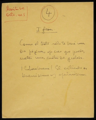 Sobre manuscrito con material para el número tres de la Revista de Arte, 1969. Archivo de la Revista de Arte (Mayagüez). Biblioteca y Centro de Documentación del Museo Reina Sofía